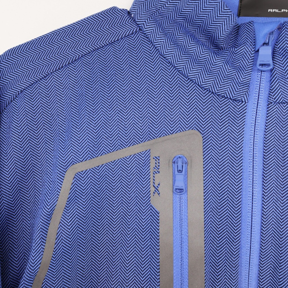 RLX Ralph Lauren Mens Blue Herringbone Quarter Zip Pullover Jacket Size Medium - Picture 7 of 10